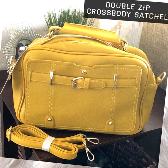 no brand Handbags - Double Zip Equestrian Satchel & Crossbody Bag (Y)